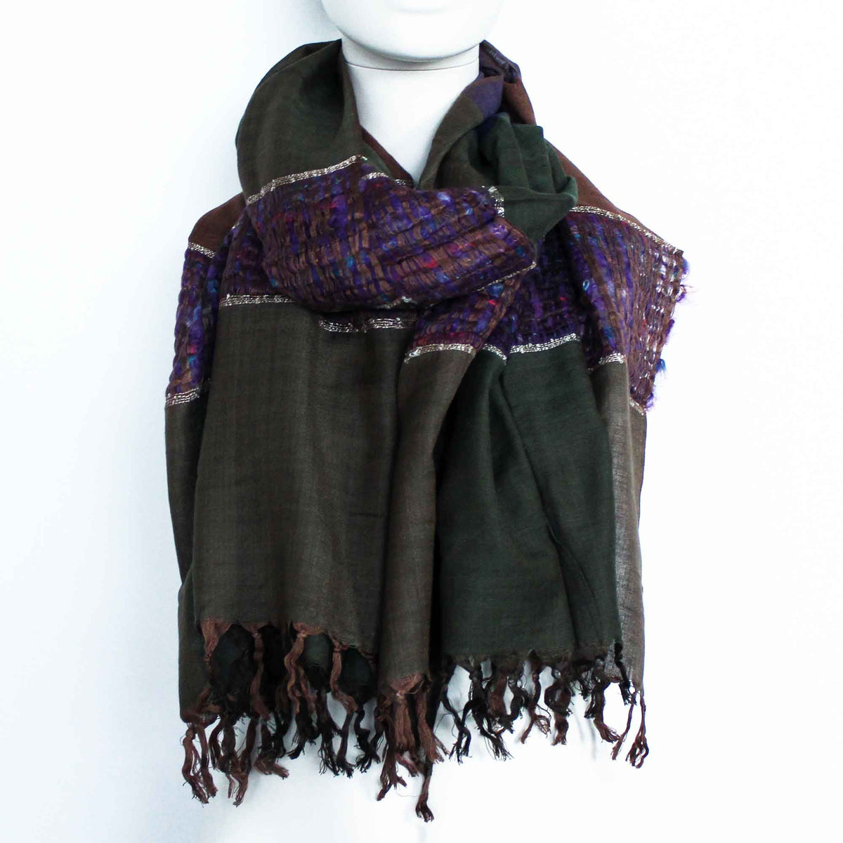 Large Blue Indian Boho Scarf – 75 x 180cm