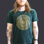 Mandala Green Stonewashed Cotton T-Shirt – Large
