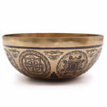 Engraved Tibetan Singing Bowl with Chakra and Flower of Life Design – 21cm