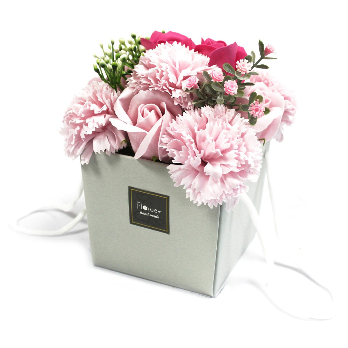 Pink Rose and Carnation Soap Flower Bouquet