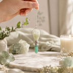 Green Aventurine Angel Pendulum with Ring