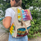 Tie-Dye Hemp and Cotton Square Backpack