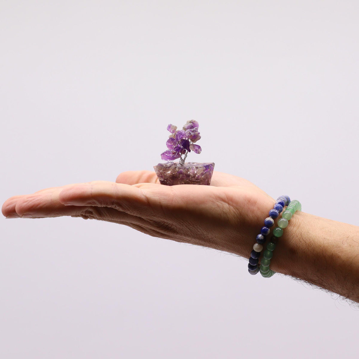 Amethyst Gemstone Tree on Orgonite Base – 15 Stones