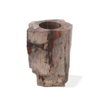 Tall Petrified Wood Candle Holder – Single