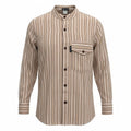 Brown and Beige Sari Grandad Shirt – XL