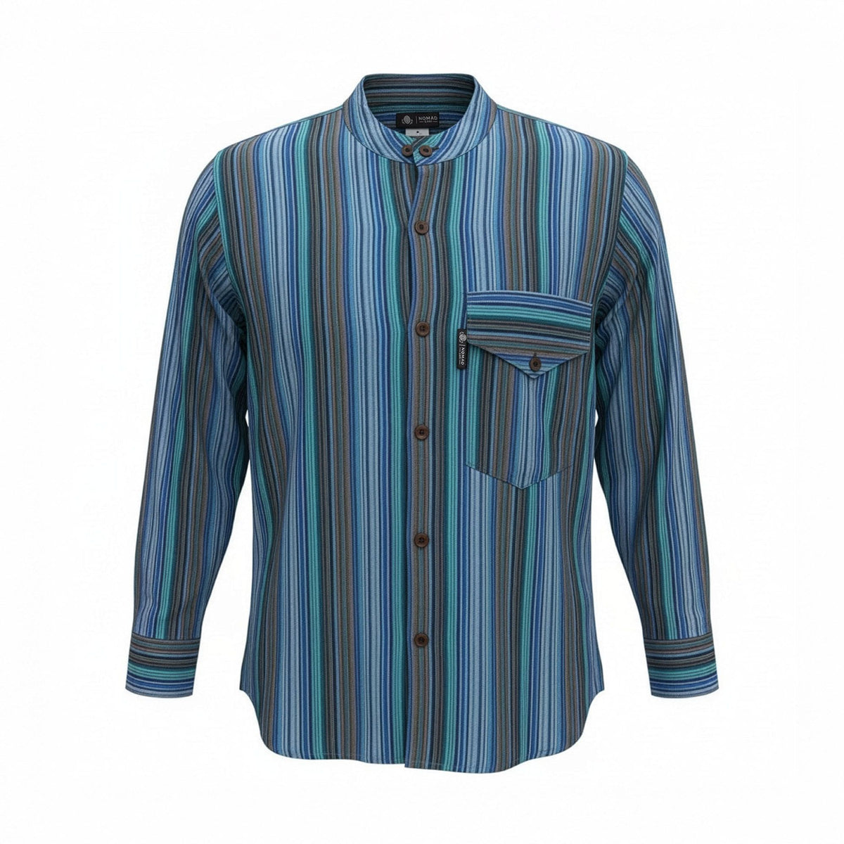 Turquoise Sari Grandad Shirt – Medium