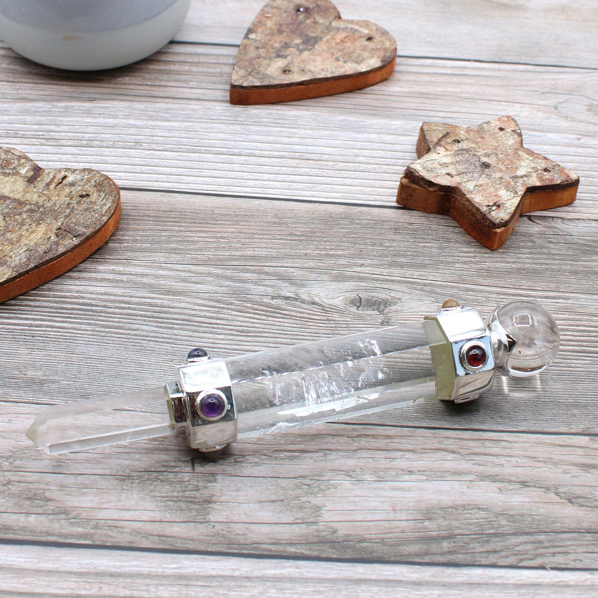 Rock Quartz Hexagonal Crystal Wand – 12cm