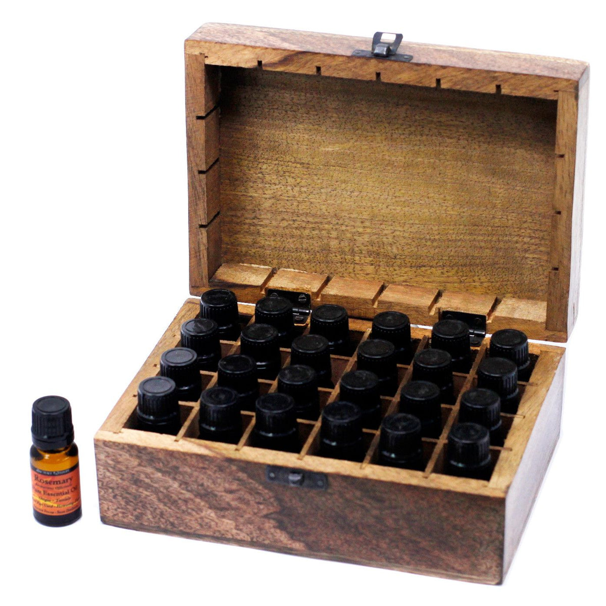 Floral Carved Essential Oil Storage Box – 24 Bottles