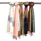 Large Green Indian Boho Scarf – 75 x 180cm
