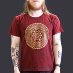 Chakra Maroon Stonewashed Cotton T-Shirt – Large
