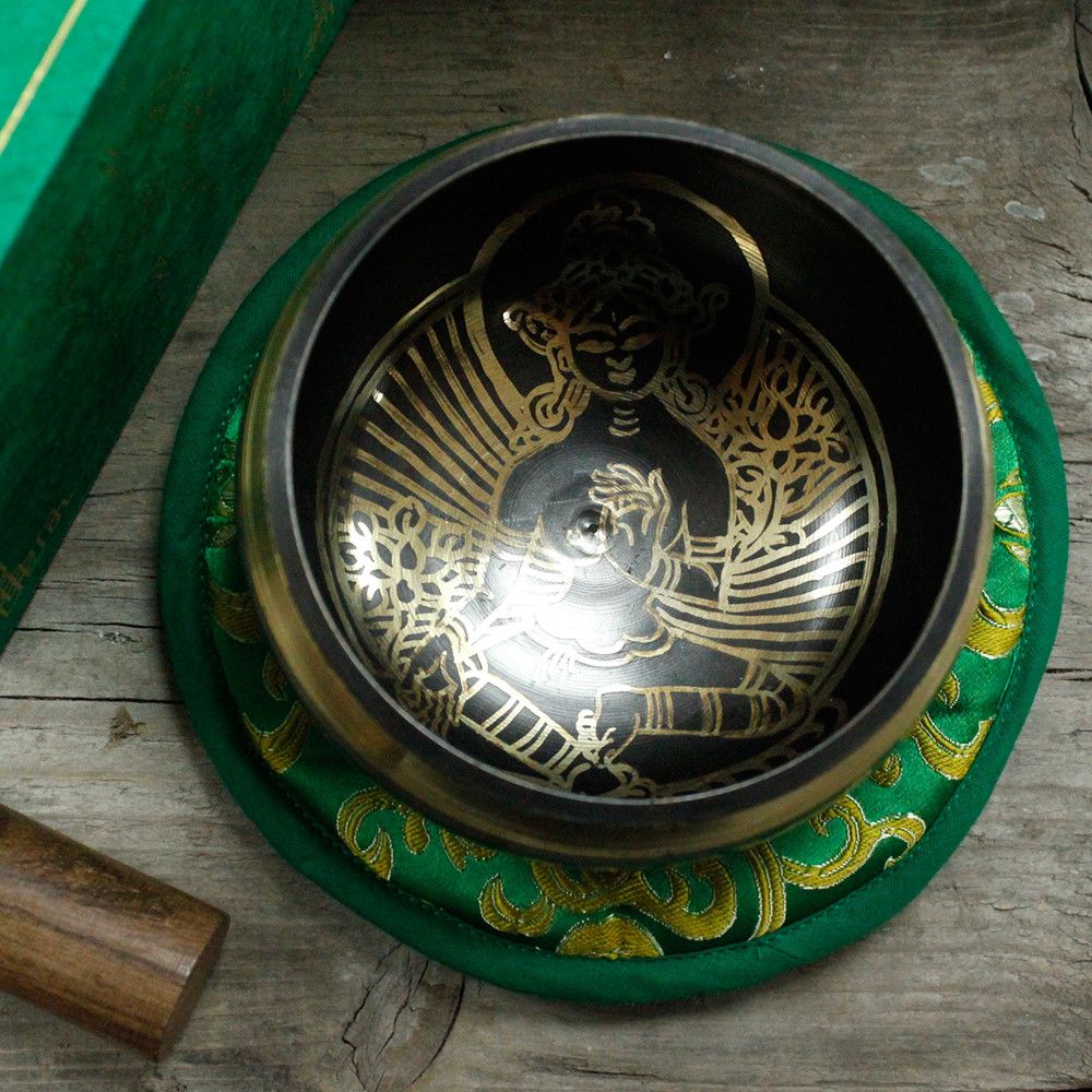 Green Tara Singing Bowl Set – 10cm, 380g