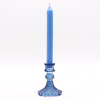 Royal Blue Vintage Glass Dinner Candle Holders – Set of 2