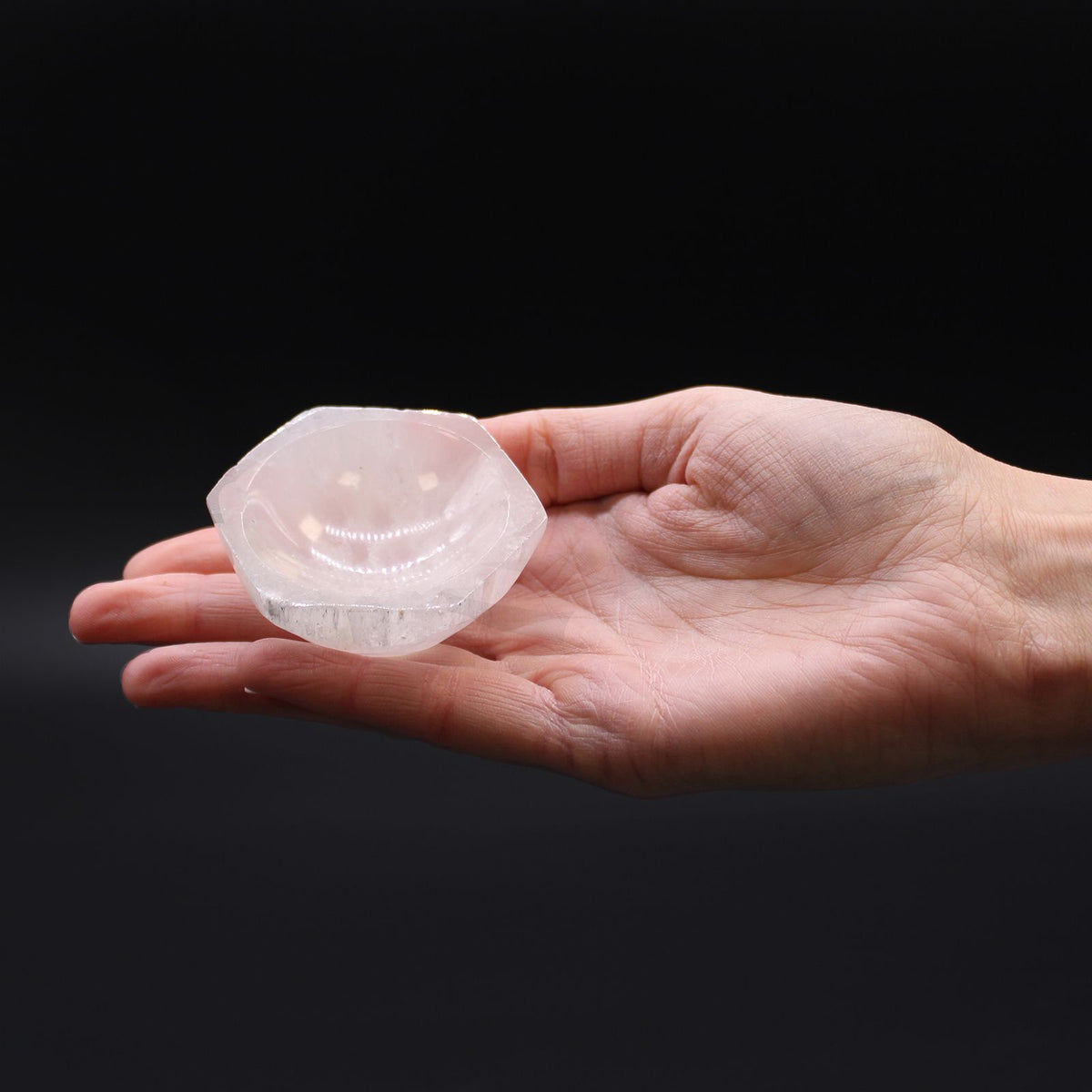 Small Selenite Hexagonal Bowl – 6cm