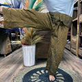 Thai Fisherman Yoga Pants with Mandala Mantra Print – Orange
