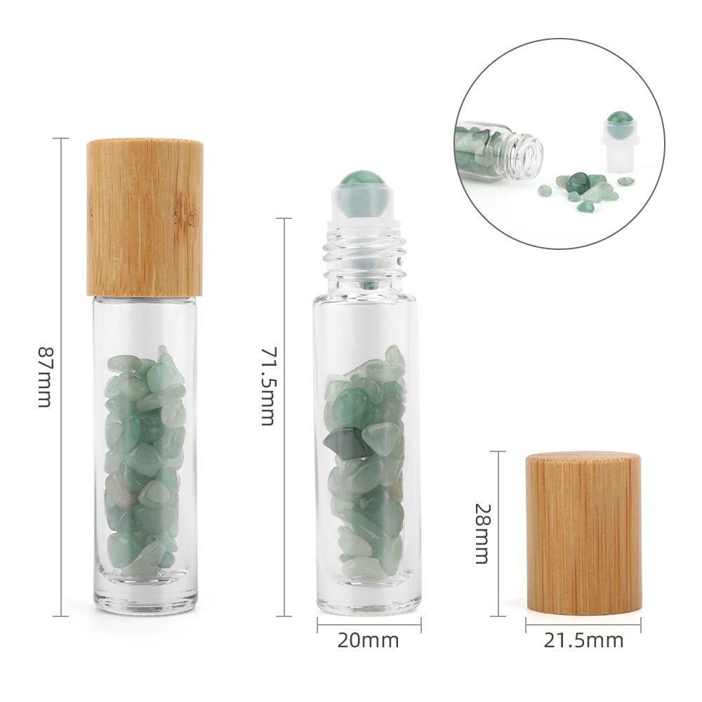 Aventurine Gemstone Roller Bottle with Wooden Cap – 5ml