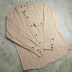 Brown and Beige Sari Grandad Shirt – XL
