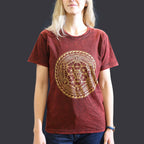 Chakra Maroon Stonewashed Cotton T-Shirt – Small
