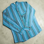 Turquoise Sari Grandad Shirt – Medium