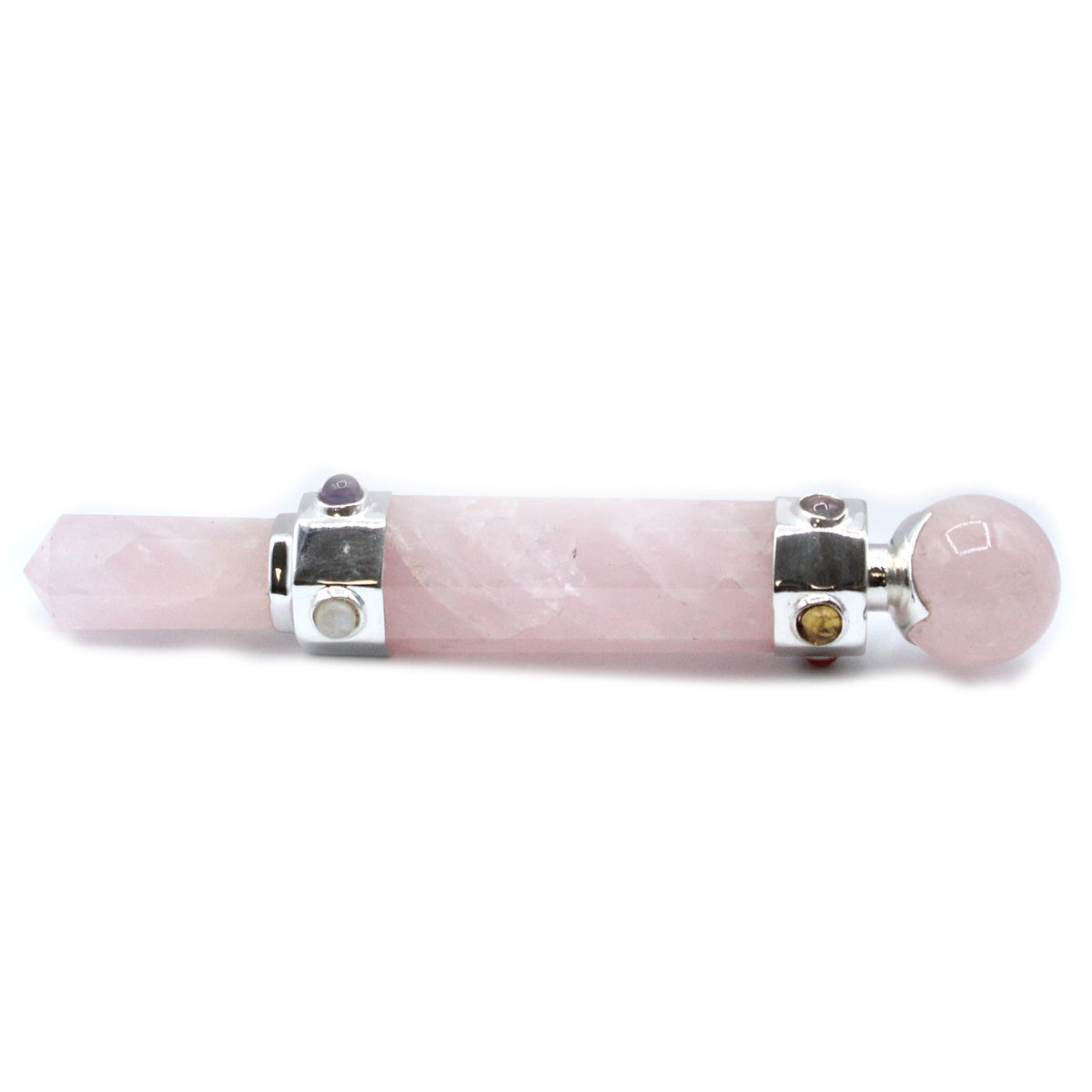 Rose Quartz Hexagonal Crystal Wand – 12cm