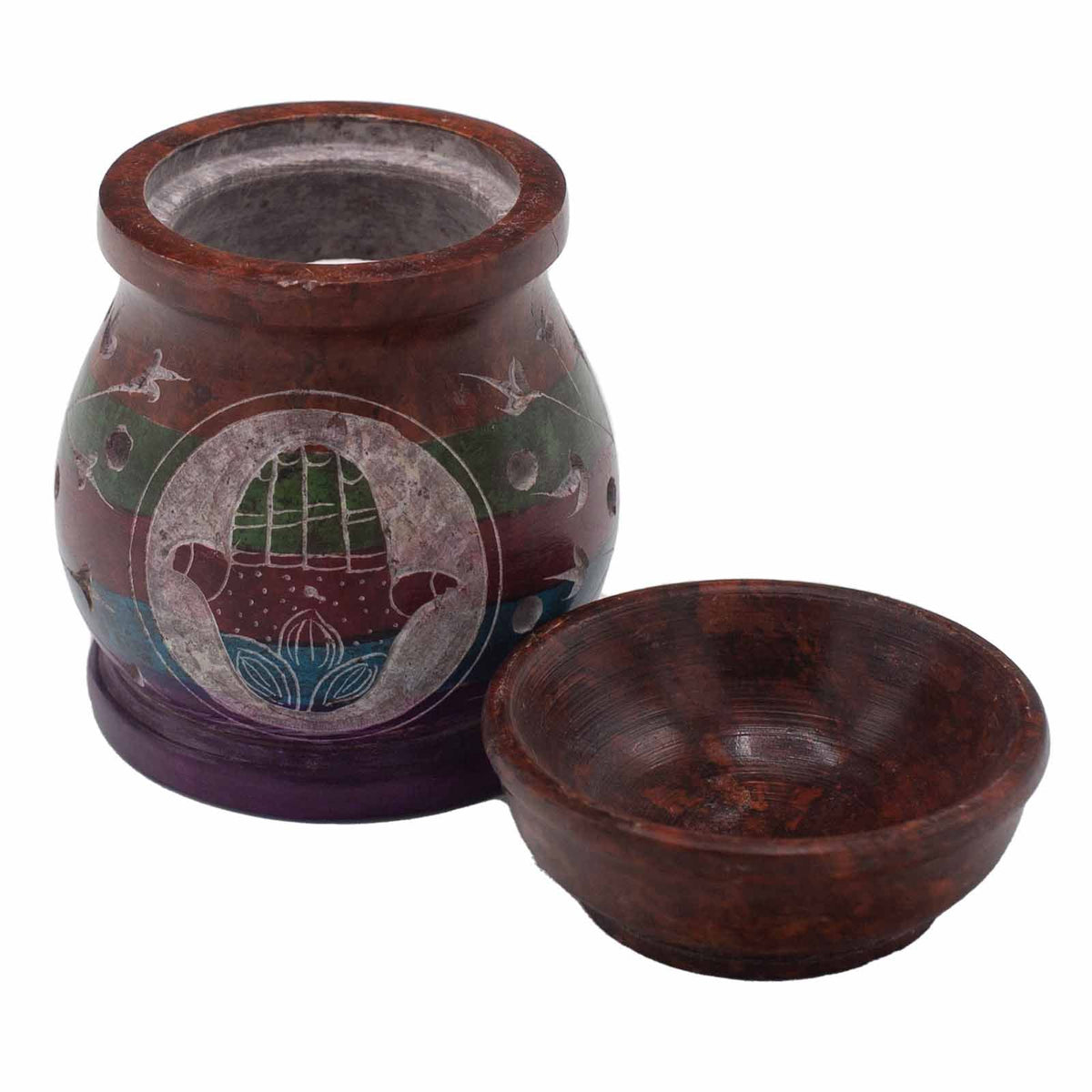 Hamsa Soapstone Oil Burner – 10cm