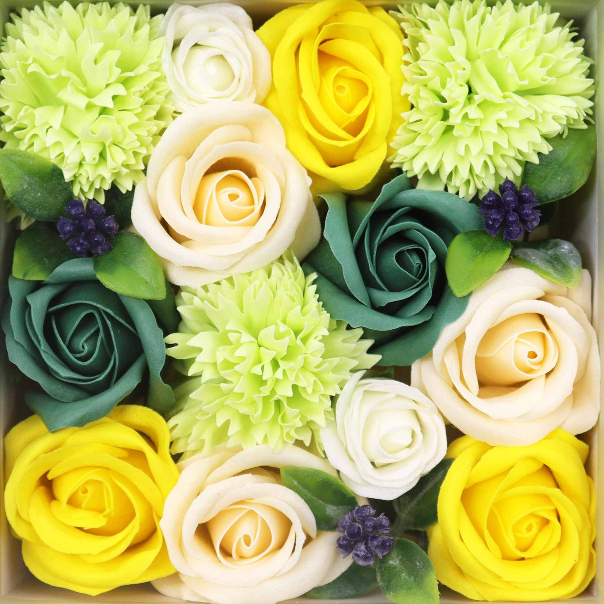 Spring Celebrations Yellow and Green Soap Flowers