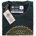 Mandala Green Stonewashed Cotton T-Shirt – Large