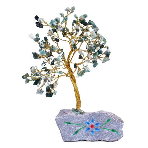 Moss Agate Gemstone Tree – 160 Stones