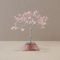Rose Quartz Gemstone Tree with Orgonite Base – 80 Stones