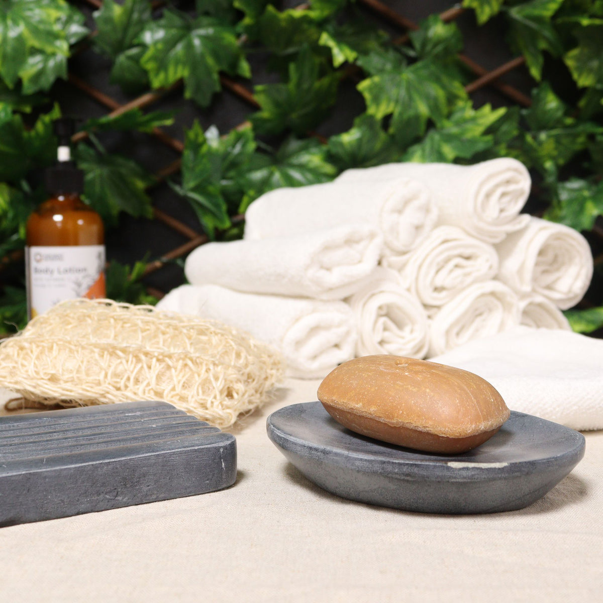 Grey Soapstone Oval Soap Dish – 10 x 12cm