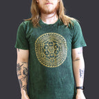 Chakra Green Stonewashed Cotton T-Shirt – Large