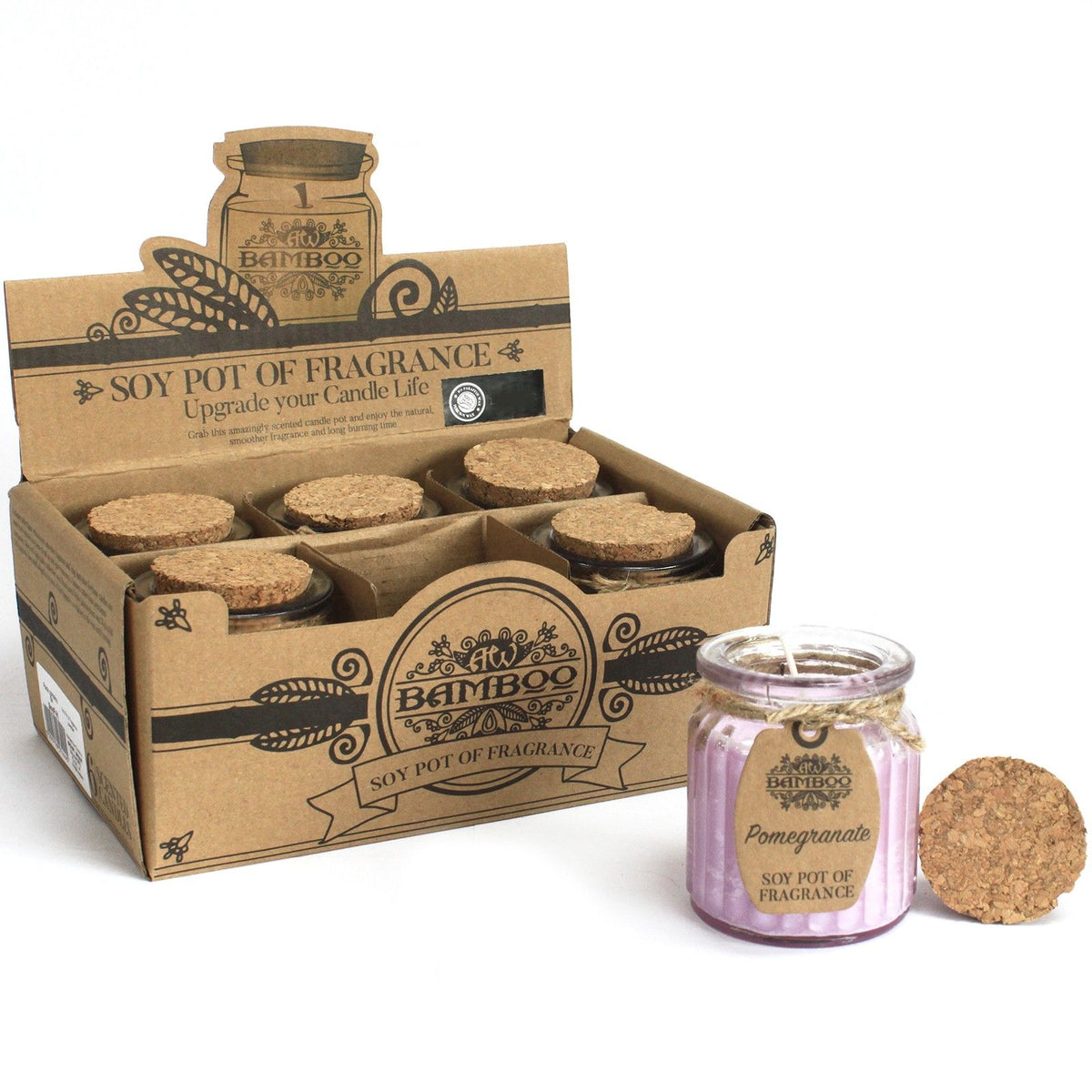 Pomegranate Scented Soy Wax Candle Pot