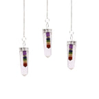 7 Chakra Crystal Flat Point Pendant