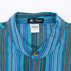 Turquoise Sari Grandad Shirt – Medium