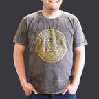 Chakra Print Stonewashed Cotton T-Shirt – Dark Grey XL