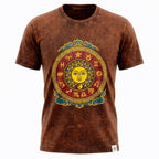 Sun Zodiac Stonewashed Cotton T-Shirt – Brown XL