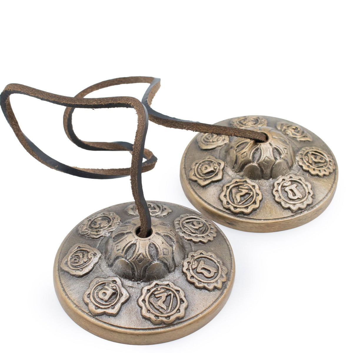 Brass Seven Chakra Tibetan Tingsha Bells – Approx. 7cm