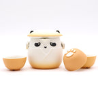 Orange Panda Teapot Set with Three Cups