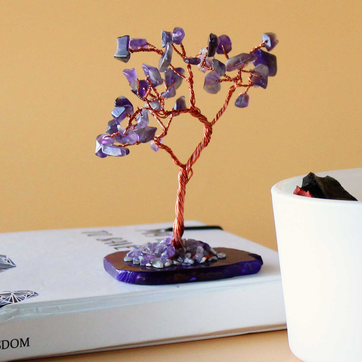 Amethyst Gemstone Tree on Natural Agate Base