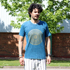 Mandala Stonewashed Cotton T-Shirt – Blue, Medium