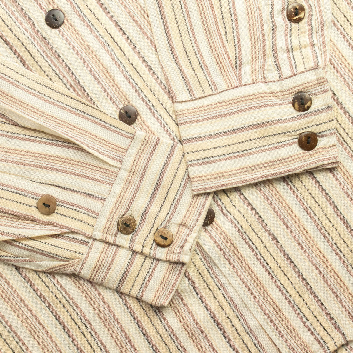 Brown and Beige Sari Grandad Shirt – XL
