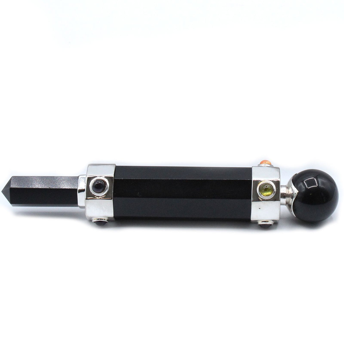 Black Agate Hexagonal Crystal Wand – 12cm