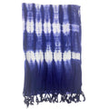 Indigo Striped Boho Java Art Scarf – 62 x 200cm