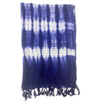 Indigo Striped Boho Java Art Scarf – 62 x 200cm