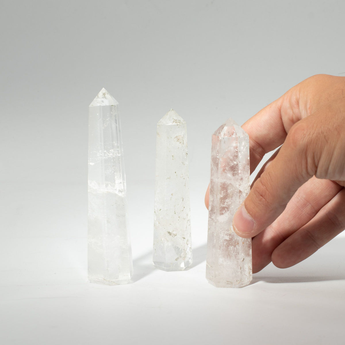 Clear Quartz Six-Faced Gemstone Obelisk – Approx. 11cm