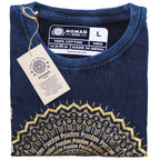 Mandala Stonewashed Cotton T-Shirt – Blue, Large
