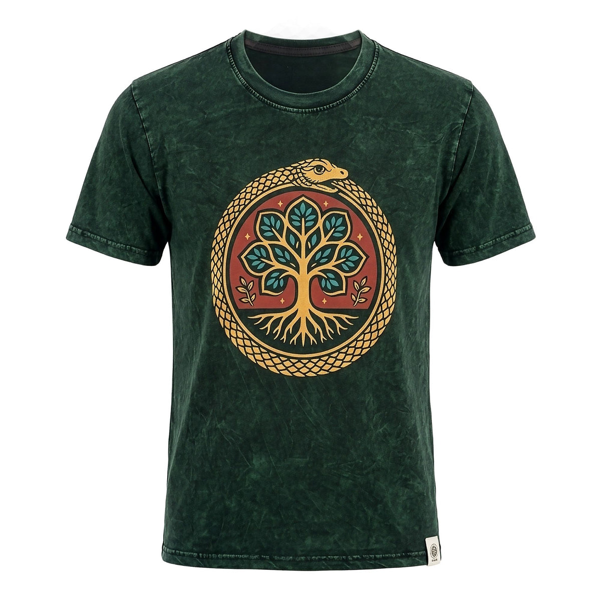 Tree of Life Green Cotton T-Shirt – Medium