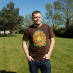 Sun Zodiac Stonewashed Cotton T-Shirt – Brown XL