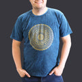 Mandala Blue Stonewashed Cotton T-Shirt – XL