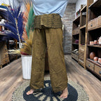 Thai Fisherman Yoga Pants with Mandala Mantra Print – Orange