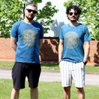 Mandala Stonewashed Cotton T-Shirt – Blue, Medium